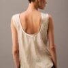 Crushed Satin Print Tank Top Crushed Satin Print Tank Top
