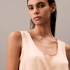 Crushed Satin Tie Front Tank Top Crushed Satin Tie Front Tank Top