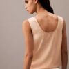 Crushed Satin Tie Front Tank Top Crushed Satin Tie Front Tank Top