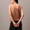 Crushed Satin Tie Front Tank Top Crushed Satin Tie Front Tank Top