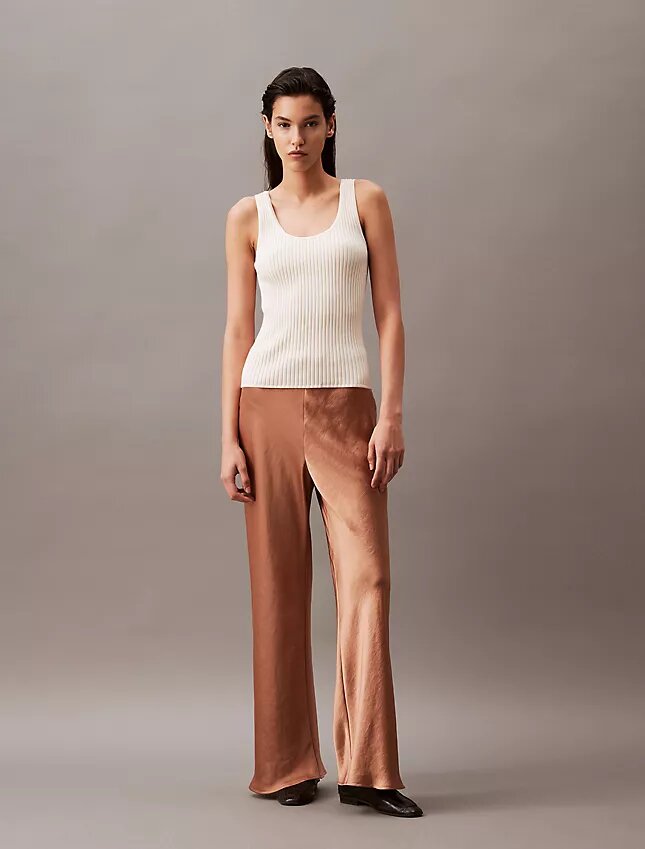 Crushed Satin Wide Leg Pants Crushed Satin Wide Leg Pants