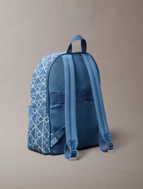 Denim Allover Emblem Logo Backpack Denim Allover Emblem Logo Backpack