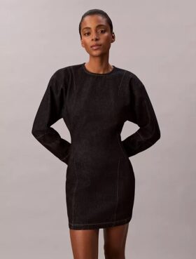 Denim Articulated Mini Dress