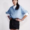 Denim Asymmetric Waist Mini Skirt Denim Asymmetric Waist Mini Skirt