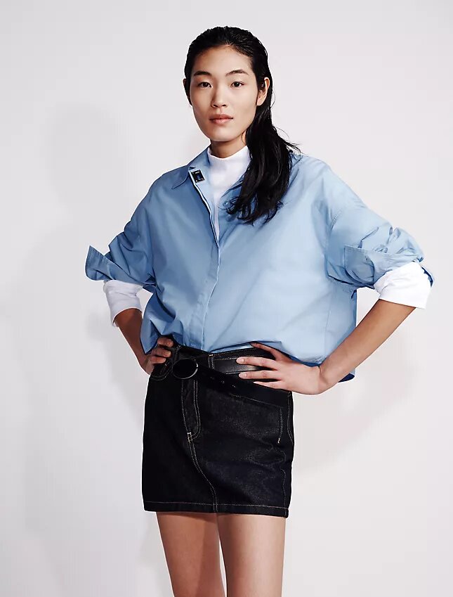 Denim Asymmetric Waist Mini Skirt Denim Asymmetric Waist Mini Skirt