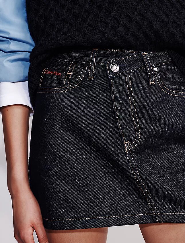 Denim Asymmetric Waist Mini Skirt Denim Asymmetric Waist Mini Skirt