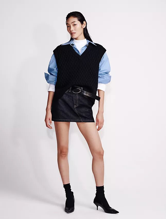 Denim Asymmetric Waist Mini Skirt Denim Asymmetric Waist Mini Skirt