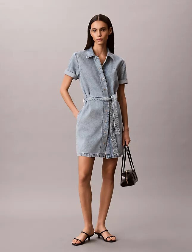 Denim Belted Mini Dress Denim Belted Mini Dress