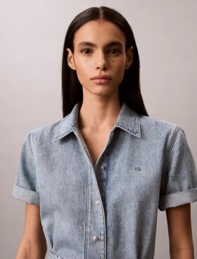Denim Belted Mini Dress
