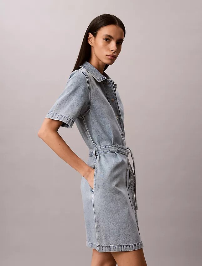 Denim Belted Mini Dress Denim Belted Mini Dress