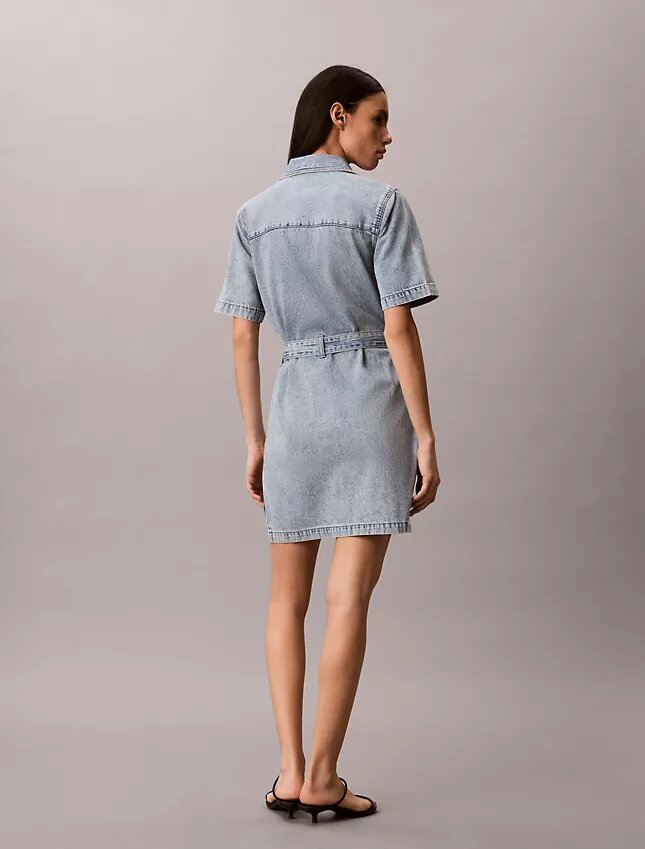 Denim Belted Mini Dress Denim Belted Mini Dress