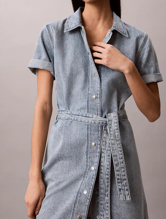 Denim Belted Mini Dress Denim Belted Mini Dress