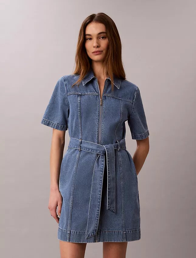 Denim Belted Shirt Dress Denim Belted Shirt Dress