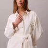 Denim Cinched Belted Jacket