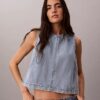 Denim Cropped Shell Top Denim Cropped Shell Top