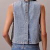 Denim Cropped Shell Top Denim Cropped Shell Top