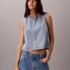 Denim Cropped Shell Top Denim Cropped Shell Top