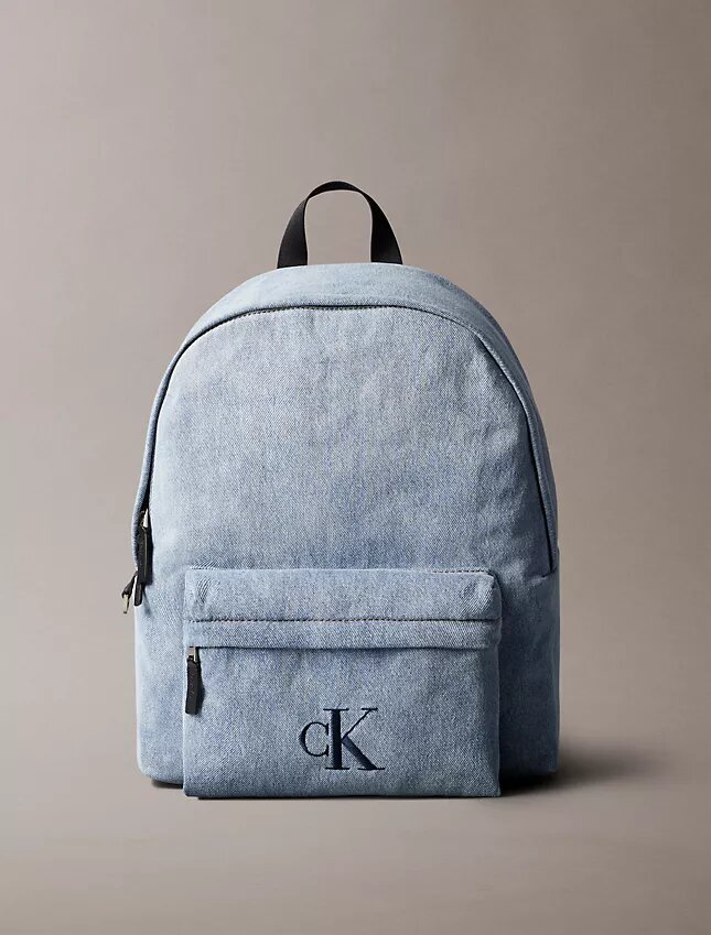 Denim Monogram Logo Backpack Denim Monogram Logo Backpack
