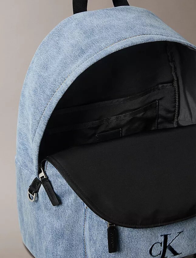 Denim Monogram Logo Backpack Denim Monogram Logo Backpack