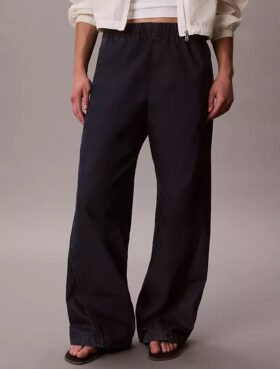 Denim Parachute Pants