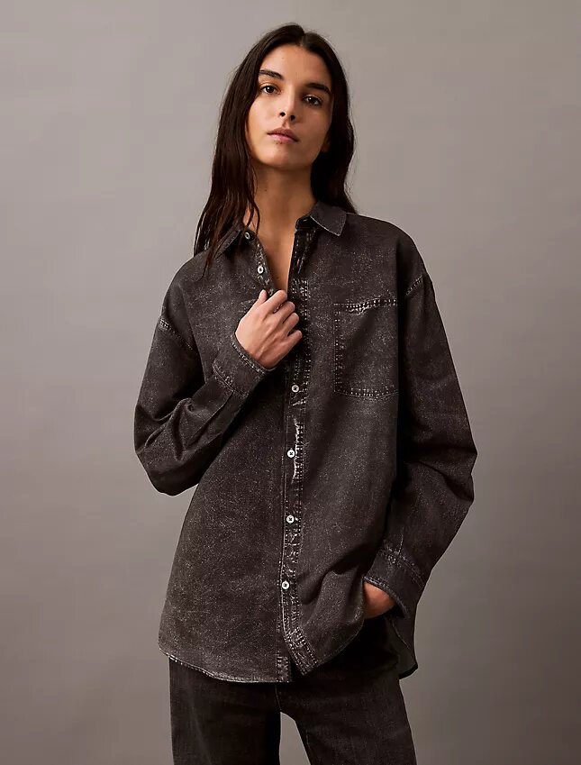 Denim Print Button-Down Shirt Denim Print Button-Down Shirt