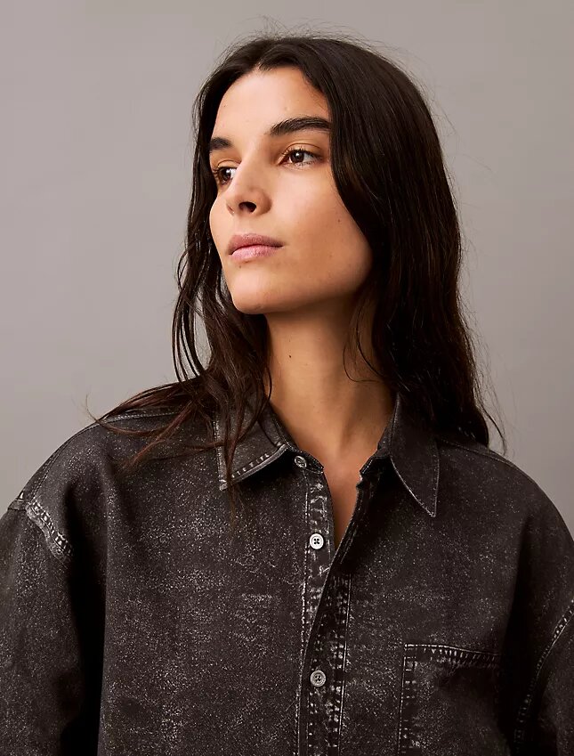 Denim Print Button-Down Shirt Denim Print Button-Down Shirt