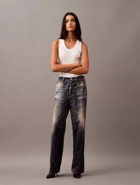 Denim Print Tailored Trouser Denim Print Tailored Trouser