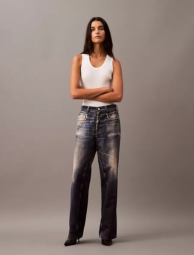 Denim Print Tailored Trouser Denim Print Tailored Trouser