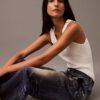 Denim Print Tailored Trouser Denim Print Tailored Trouser
