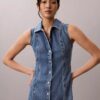 Denim Seamed Mini Dress Denim Seamed Mini Dress