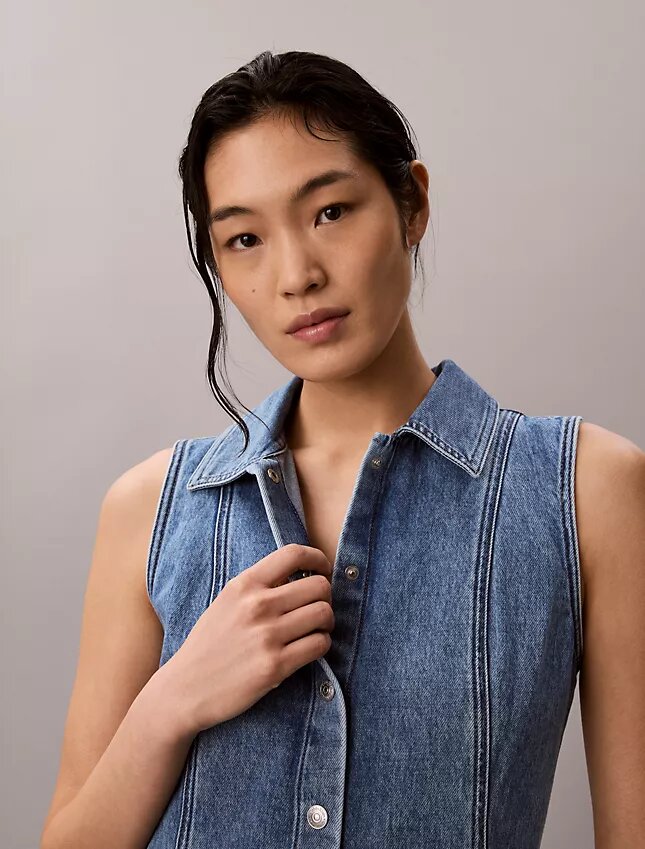 Denim Seamed Mini Dress Denim Seamed Mini Dress