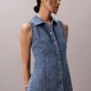 Denim Seamed Mini Dress Denim Seamed Mini Dress