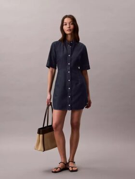 Denim Short Sleeve Dress Denim Short Sleeve Dress