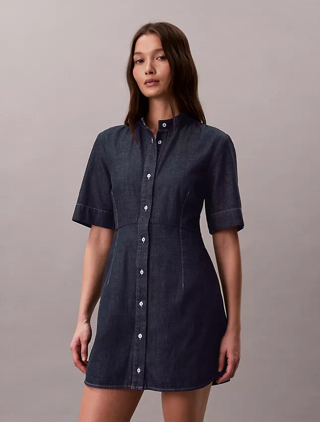 Denim Short Sleeve Dress Denim Short Sleeve Dress