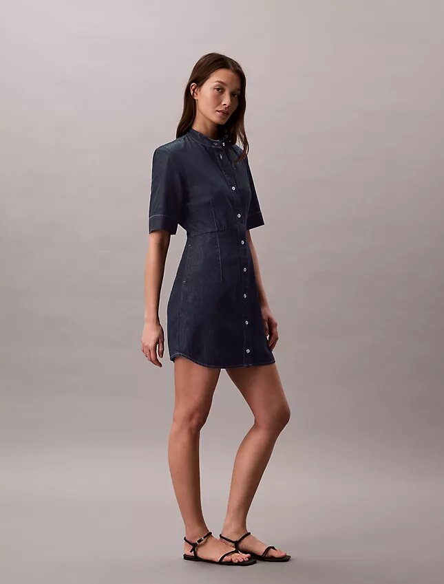 Denim Short Sleeve Dress Denim Short Sleeve Dress