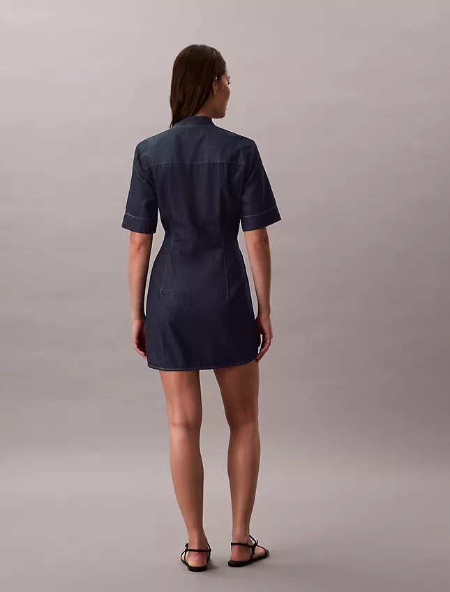 Denim Short Sleeve Dress Denim Short Sleeve Dress