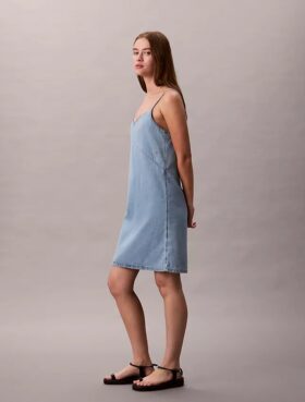 Denim Strappy Mini Dress