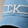 Denim Varsity Monogram Logo Baseball Cap Denim Varsity Monogram Logo Baseball Cap