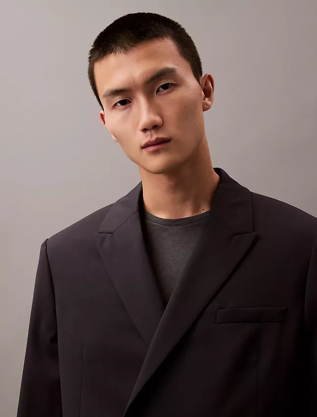 Double-Breasted Wool Gabardine Blend Blazer Double-Breasted Wool Gabardine Blend Blazer