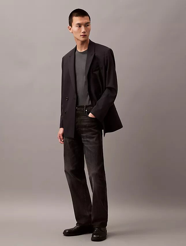 Double-Breasted Wool Gabardine Blend Blazer Double-Breasted Wool Gabardine Blend Blazer