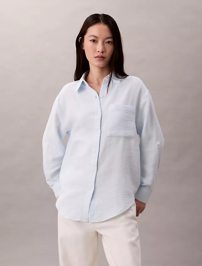 Double Gauze Roll Tab Shirt Double Gauze Roll Tab Shirt