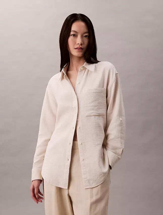 Double Gauze Roll Tab Shirt Double Gauze Roll Tab Shirt