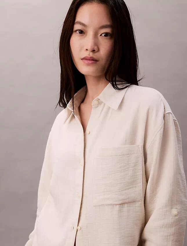 Double Gauze Roll Tab Shirt Double Gauze Roll Tab Shirt
