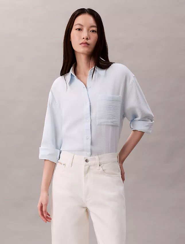 Double Gauze Roll Tab Shirt Double Gauze Roll Tab Shirt