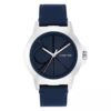 Emblem Dial Leather Strap Watch
