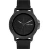 Emblem Dial Leather Strap Watch