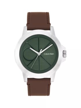 Emblem Dial Leather Strap Watch Emblem Dial Leather Strap Watch