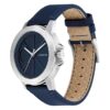Emblem Dial Leather Strap Watch