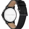 Emblem Dial Leather Strap Watch