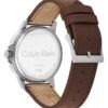 Emblem Dial Leather Strap Watch